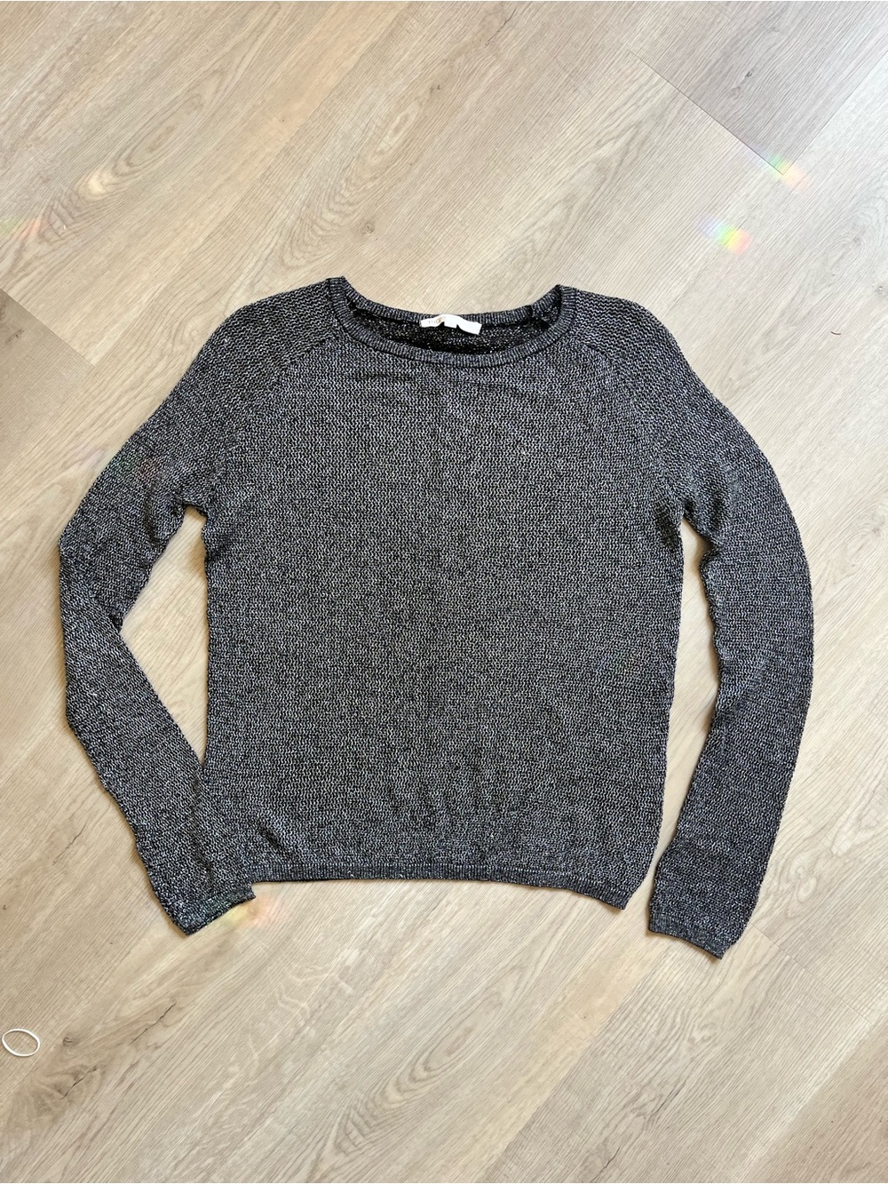 Maje Gray and Metalic Knit Women's Sweater - Classic Crewneck